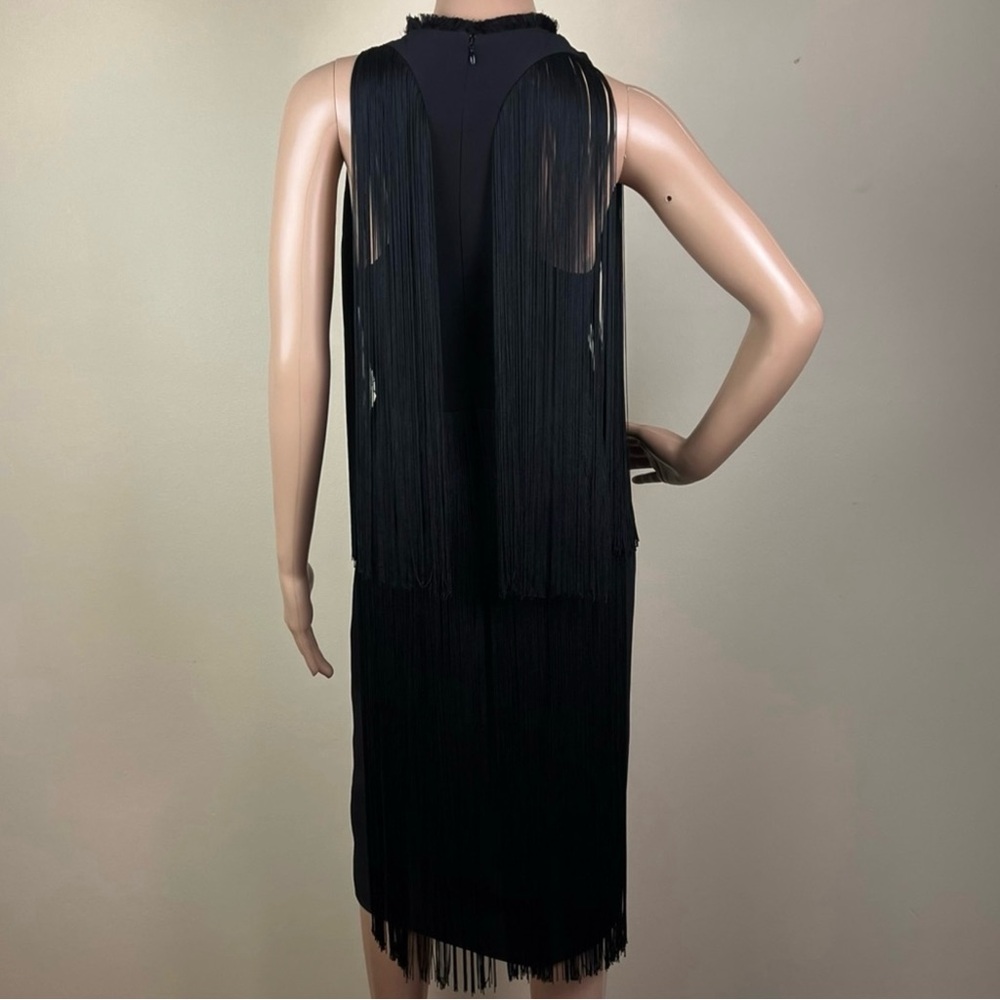 STELLA MCCARTNEY BLACK SLEEVELESS FRINGE DRESS - Picture 7 of 9